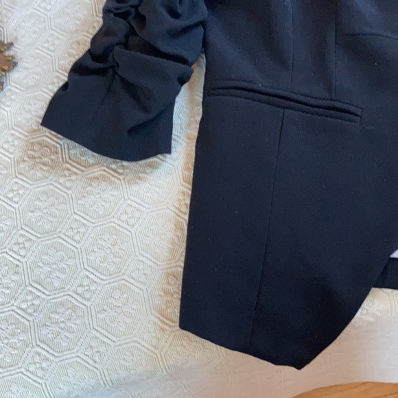 Black 3/4 ruching sleeve jacket M - Picture 5 of 9